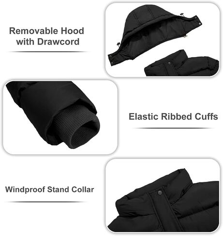 FARVALUE Women's Winter Coat Thicken Puffer Jacket Warm Bubble Coat with Removable Hood in Saudi Arabia