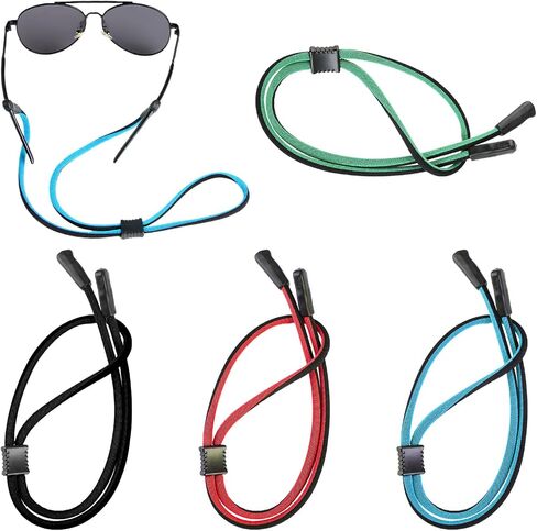 Oreutkd Eye Glasses String Holder Straps, Thick Sports Eyeglasses Holders Around Neck Strap with Adjustable Elastic Head, Safety Sunglass Holder Retainer Cord for Men Women (Pack of 4) in Saudi Arabia