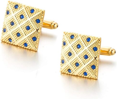 أزرار أكمام مربعة الشكل بأحجار مكعبة باللون الذهبي وأزرار أكمام أنيقة فاخرة YW29G in Kuwait