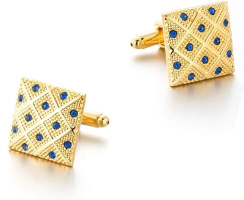 أزرار أكمام مربعة الشكل بأحجار مكعبة باللون الذهبي وأزرار أكمام أنيقة فاخرة YW29G in Kuwait