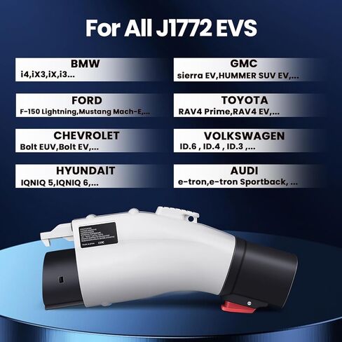 BMZX J1772 EVs Adapter for Tesla to J1772 Charging Adapter Charger Max 60A & 250V in Kuwait