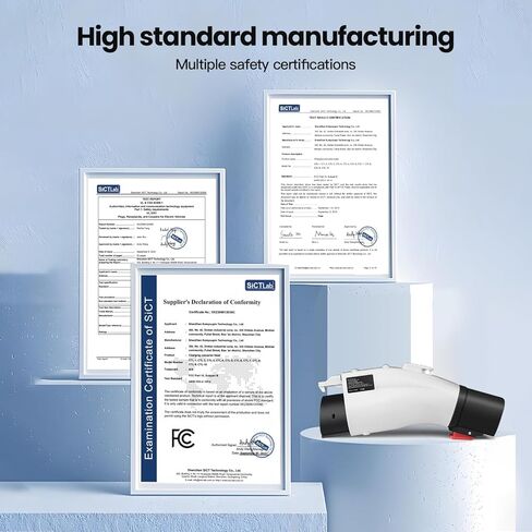 BMZX J1772 EVs Adapter for Tesla to J1772 Charging Adapter Charger Max 60A & 250V in Kuwait