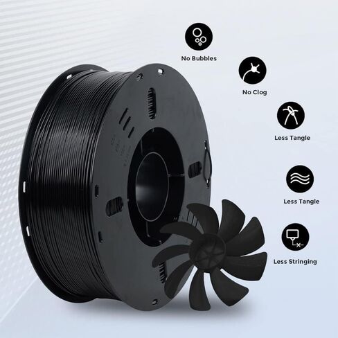 VOXELAB Carbon Fiber ASA Filament 1.75mm,UV/Rain/Heat Resistant Tough 3D Printer Filament, ASA CF Great for Printing Outdoor Functional Mechanical Parts, 1kg Spool (2.2lbs), Carbon Fiber Black in Saudi Arabia