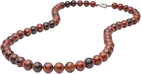 VN Jewelry Handmade Mens Women's Beaded Necklace Chain Tigers Eye Onyx Grey Agate Jasper 8MM Natural Gemstones Healing Crystal Jewelry (Brown Tiger's Eye) in Saudi Arabia