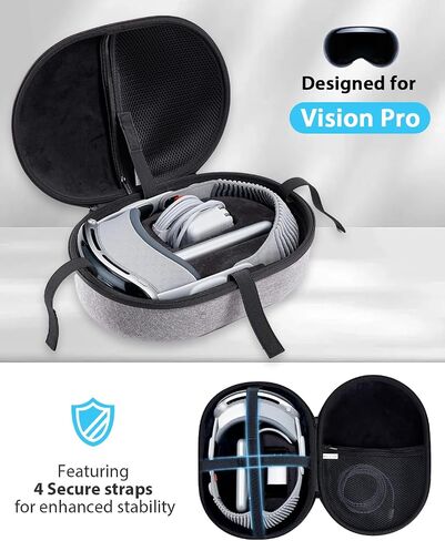 FantasDeck Hard Carrying Case for Apple Vision Pro Accessories, Portable Travel Protective Shell Storage Pounch Bag with Strap for Vision Pro VR Headset in Saudi Arabia