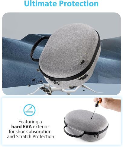 FantasDeck Hard Carrying Case for Apple Vision Pro Accessories, Portable Travel Protective Shell Storage Pounch Bag with Strap for Vision Pro VR Headset in Saudi Arabia