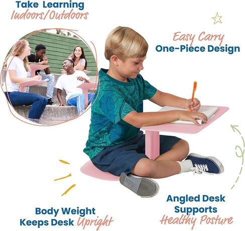 ECR4Kids The Surf Portable Lap Desk, Flexible Seating, Pink in Saudi Arabia