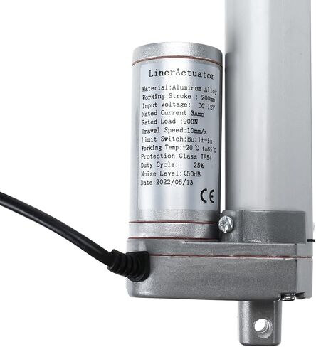 Skyehomo 8 بوصة محرك خطي للسكتة الدماغية، مشغل خطي كهربائي مقاوم للماء مع دعامة تثبيت، 225 رطل (900N) 10 مم/ثانية مناسب لكرسي كرسي الأريكة الكهربائية ومركبات الشحن (1، أبيض) in Kuwait