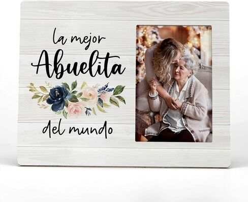FONDCANYON La Mejor Abuelita Del Mundo إطار صور إسباني، إطارات صور الجدة Abuelita، هدايا عيد الأم Abuelita Grandma لعيد ميلاد الجدة Abuelita (صورة 4x6 بوصة) in Kuwait