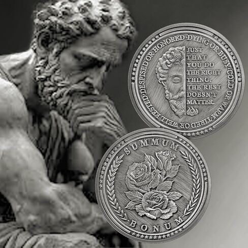 Summum Bonum Stoic Coin Stoicism Challenge Coin Stoic Reminder Token for Daily Stoic Meditations in Saudi Arabia