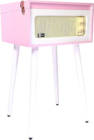 3-Speed Bluetooth Record Player Retro Turntable with Built-in Speakers Rocket Moving Magnet Cartridges and Removable Legs (Orange) in Kuwait