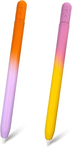 غطاء حافظة من السيليكون المضاد للانزلاق بلون متدرج من REEYEAR يناسب إصدار Apple Pencil USB-C، غلاف حماية iPencil، يجعل قلم الرصاص الخاص بك مذهلاً ومميزًا، عبوتان in Kuwait