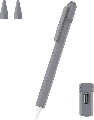 MoKo Pencil Sleeve Fits with Apple Pencil (USB-C) Case, Apple Pencil Holder Case, Anti Lost Caps & USB-C Charging Available, Protective Skin Apple Pencil Cover with Clip and 2 Nips, Taro Purple in Saudi Arabia