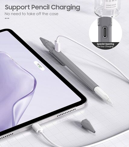 MoKo Pencil Sleeve Fits with Apple Pencil (USB-C) Case, Apple Pencil Holder Case, Anti Lost Caps & USB-C Charging Available, Protective Skin Apple Pencil Cover with Clip and 2 Nips, Taro Purple in Saudi Arabia