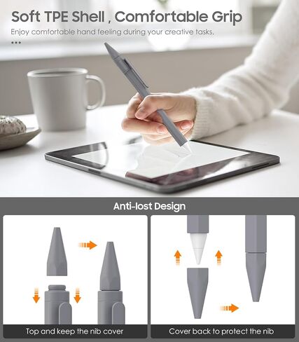 MoKo Pencil Sleeve Fits with Apple Pencil (USB-C) Case, Apple Pencil Holder Case, Anti Lost Caps & USB-C Charging Available, Protective Skin Apple Pencil Cover with Clip and 2 Nips, Taro Purple in Saudi Arabia