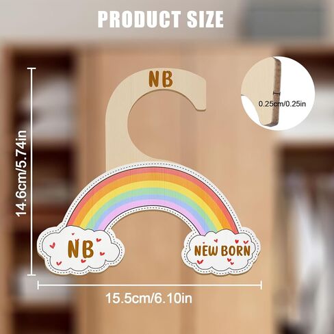 فواصل خزانة الأطفال من LSTAMOY لتنظيم الملابس، 8 شماعات خشبية لطيفة مطبوعة على الوجهين، منظمة من حديثي الولادة إلى 24 شهرًا، لديكور الحضانة (أزرق) in Kuwait