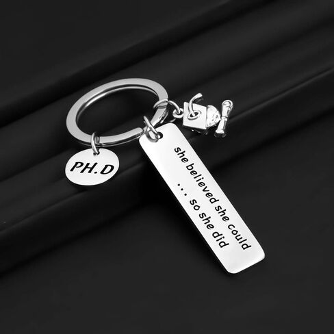 FOTAP PHD Keychain Doctor of Philosophy Jewelry Doctorate Gift PhD Graduation Gift She Believed She Could So She Did Keychain in Saudi Arabia