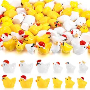 72 Pcs Mini Resin Chickens Figurines, Mini Hens, Cute Tiny Chickens Miniature Chicken Animals Figures to Hide Home Decor for Landscape Dollhouse Garden Potted (12 Styles) in Kuwait