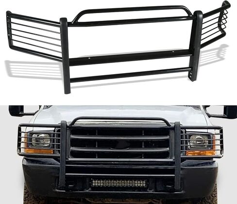 واقي فرشاة الشبكة الأمامية يناسب Chevy Suburban 1500 & Tahoe 1500 & Avalanche 1500 (نمط الجسم الجديد) 2007-2014 Steel Bull Bar Push Guard وحدات حماية من الصدمات باللون الأسود in Saudi Arabia