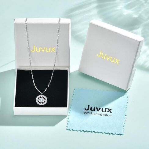 Compass Necklace for Women 925 Sterling Silver Compass Pendant Women Necklace, Anniversary Birthday Necklace Compass Jewelry Gifts for Girls Her Wife Daughter Girlfriend in Saudi Arabia