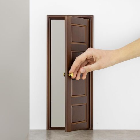 1/6 Scale Wooden Dollhouse 4 Horizontal Panel Door – 4-Panel Design with Handles – Classic Design – Easy Installation– Walnut Varnished in Saudi Arabia