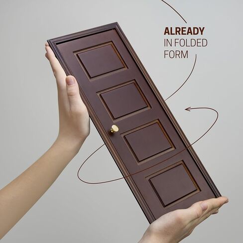 1/6 Scale Wooden Dollhouse 4 Horizontal Panel Door – 4-Panel Design with Handles – Classic Design – Easy Installation– Walnut Varnished in Saudi Arabia