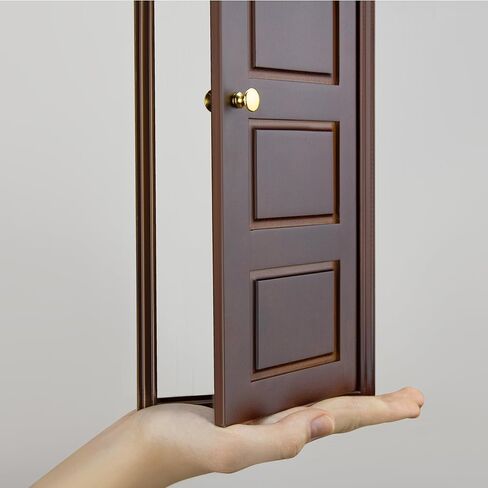 1/6 Scale Wooden Dollhouse 4 Horizontal Panel Door – 4-Panel Design with Handles – Classic Design – Easy Installation– Walnut Varnished in Saudi Arabia