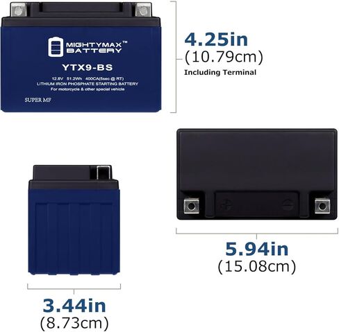Mighty Max Battery YTX9-BS Lithium Replacement Battery Compatible with Yuasa YTX9-BS MK in Saudi Arabia