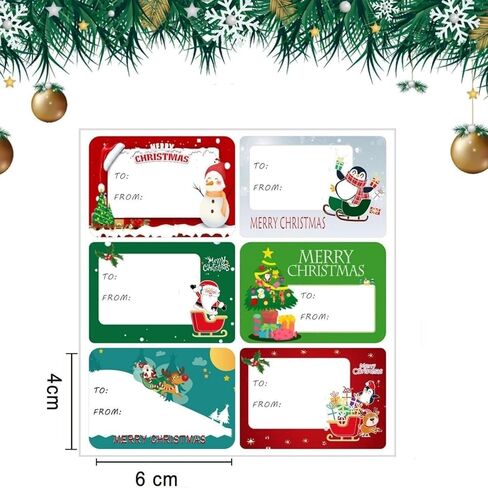 Christmas Gift Tags Stickers, 20 Sheets Self-Adhesive Christmas Labels for Christmas Gift Wrapping Decoration in Saudi Arabia