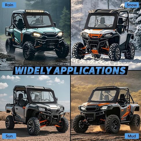 HECASA Front Full Vented Windshield Compatible with 2015-2024 Honda Pioneer 500 520 Clear Glass Windscreen w/ Steel Frame UTV in Saudi Arabia