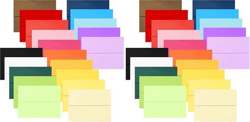 200 Pcs A2 Invitation Envelopes Self Seal A2 Greeting Cards for Wedding, Party Invitations, Greeting Cards, Announcements, Photos(4.37 x 5.75 Inches, 20 Colors) in Kuwait