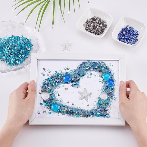 مجموعة راتينج زجاج البحر على شكل قلب من WEBEEDY DIY مجموعة فنية من زجاج البحر مع تعليمات للمبتدئين في عيد الحب مصنوع يدويًا من الراتنج الصيفي لتزيين إطار الصورة جدار المنزل هدية ديكور عيد الحب (5.9 × 7.9) in Saudi Arabia