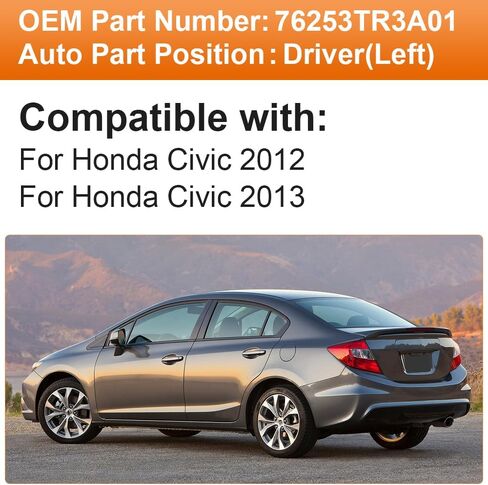 Senzeal Passenger Side Heated Mirror Glass Replacement for Honda Civic 2012 2013 76203TR3A01 (Right Side) in Saudi Arabia