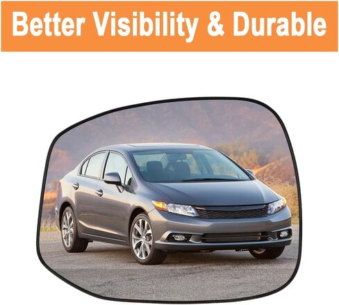 Senzeal Passenger Side Heated Mirror Glass Replacement for Honda Civic 2012 2013 76203TR3A01 (Right Side) in Saudi Arabia