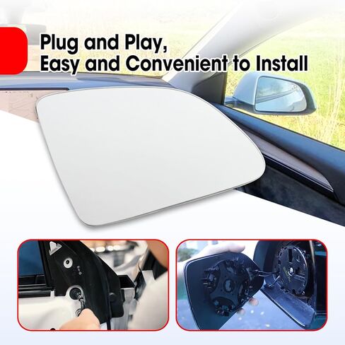 Right Side Heated Mirror Compatible with Tesla Model Y 2019 2020 2021 2022 2023 2024, Passenger Side Exterior Rear View Mirror Glass in Saudi Arabia