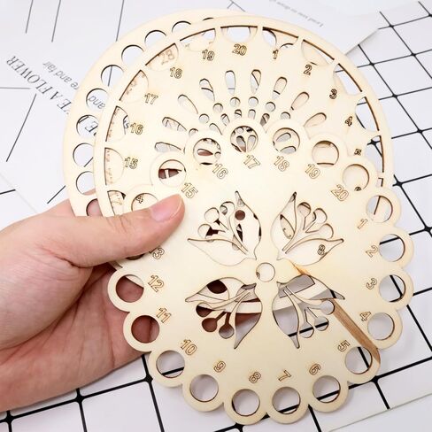 3PCS Wooden Embroidery Floss Organizer Cross Stitch Floss Holder Flower Pattern Thread Organizer with Holes for DIY Sewing Crafts Making, 3 Styles in Saudi Arabia