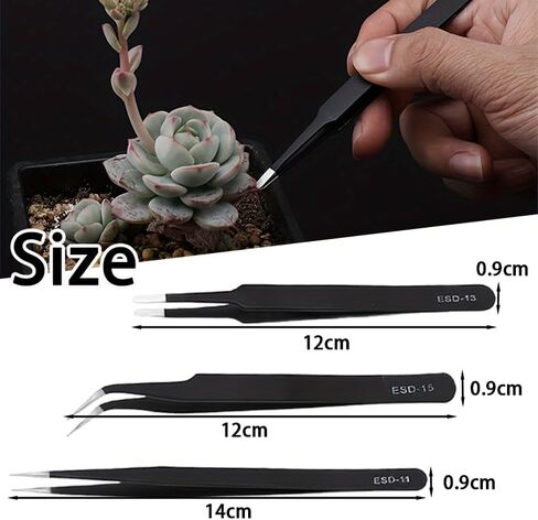 3PCS Tweezers Set - Pointed, Curved & Round Tips - Stainless Steel - Ideal for Jewelry Making, Electronics Repair & Crafts in Saudi Arabia