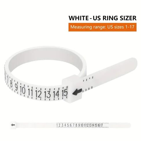 Reusable Ring Sizer Measuring Tool – Adjustable Finger Size Gauge Tape for Accurate Ring Measurement (Sizes 1-17 USA) in Saudi Arabia