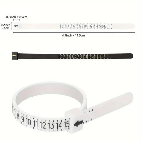Reusable Ring Sizer Measuring Tool – Adjustable Finger Size Gauge Tape for Accurate Ring Measurement (Sizes 1-17 USA) in Saudi Arabia
