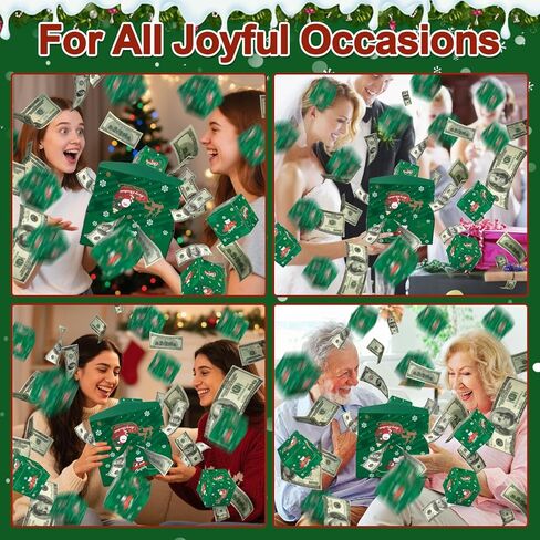 Surprise Gift Box Explosion for Money, Money Box for Cash Gift, Folding Pop-Up Explosion Gift Box, Money Gift Box for Christmas Birthday Anniversary Valentine (12 Bounces, Green) in Saudi Arabia
