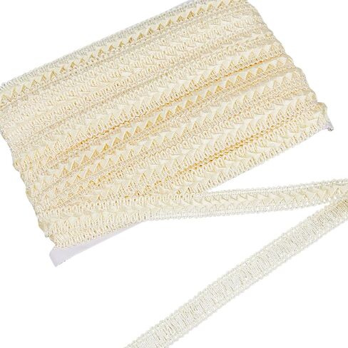 27.35 Yards Beige Lace Ribbon Braid Lace Trim Polyester Scroll Gimp Braid Trim for DIY Crafts Curtain Sofa Costume Slipcover Upholstery Sewing Home Decor in Saudi Arabia