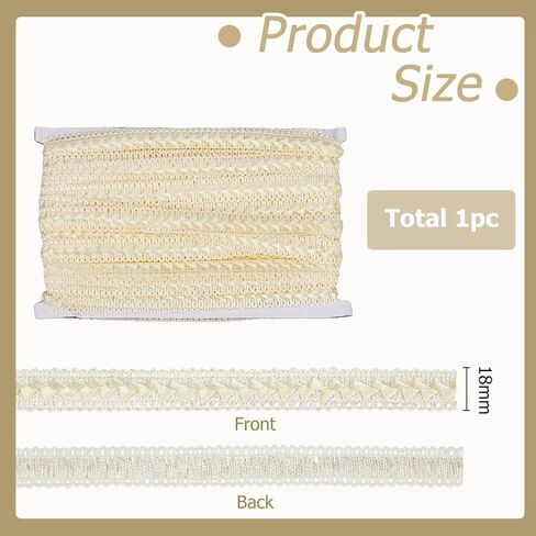 27.35 Yards Beige Lace Ribbon Braid Lace Trim Polyester Scroll Gimp Braid Trim for DIY Crafts Curtain Sofa Costume Slipcover Upholstery Sewing Home Decor in Saudi Arabia