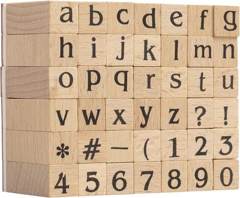 DIYOOHOMY Lowercase Letter Stamps for Clay, Wooden Alphabet Number Stamps for Pottery Clay Tools Ceramic Polymer DIY Scrapbook Card Making, 42 Pcs Vintage Lowercase Alphabet Stamp Crafting Tools in Saudi Arabia