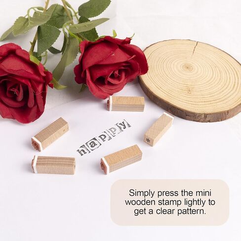 DIYOOHOMY Lowercase Letter Stamps for Clay, Wooden Alphabet Number Stamps for Pottery Clay Tools Ceramic Polymer DIY Scrapbook Card Making, 42 Pcs Vintage Lowercase Alphabet Stamp Crafting Tools in Saudi Arabia