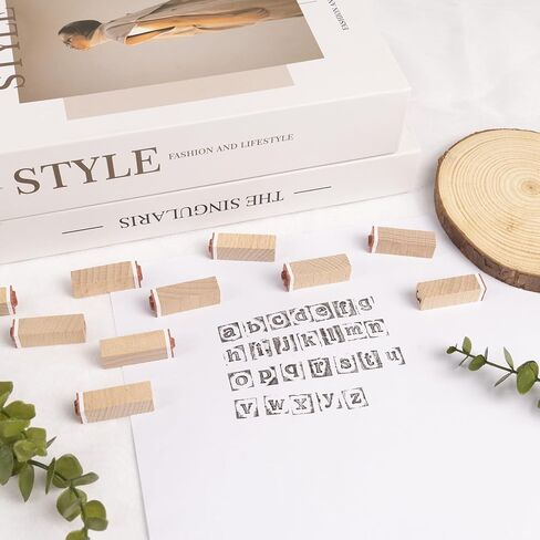 DIYOOHOMY Lowercase Letter Stamps for Clay, Wooden Alphabet Number Stamps for Pottery Clay Tools Ceramic Polymer DIY Scrapbook Card Making, 42 Pcs Vintage Lowercase Alphabet Stamp Crafting Tools in Saudi Arabia