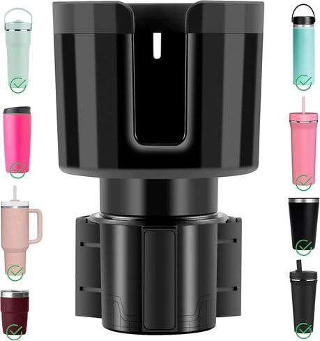 Car Cup Holder Expander for Cups, Bottles, and Travel Mugs, Compatible with Most Standard Sizes for Bottle, Prevents Spills and Tipping in Saudi Arabia