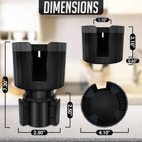 Car Cup Holder Expander for Cups, Bottles, and Travel Mugs, Compatible with Most Standard Sizes for Bottle, Prevents Spills and Tipping in Saudi Arabia