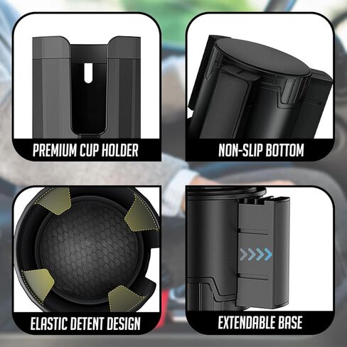 Car Cup Holder Expander for Cups, Bottles, and Travel Mugs, Compatible with Most Standard Sizes for Bottle, Prevents Spills and Tipping in Saudi Arabia