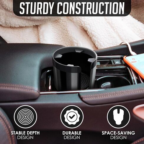 Car Cup Holder Expander for Cups, Bottles, and Travel Mugs, Compatible with Most Standard Sizes for Bottle, Prevents Spills and Tipping in Saudi Arabia