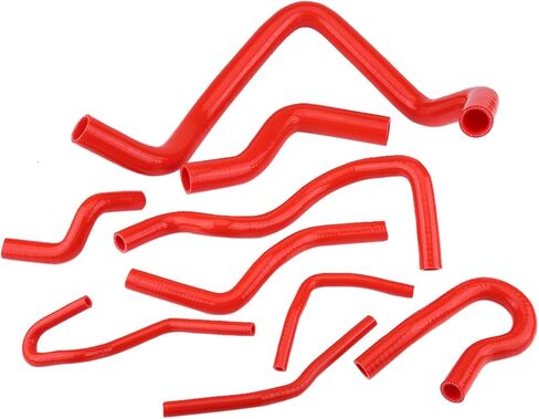 9pcs Silicone Radiator Hose Kit, Water Resistant, High Temp Resistance, for D15 D16 SOHC EG EK 1992-2000 (Red) in Saudi Arabia